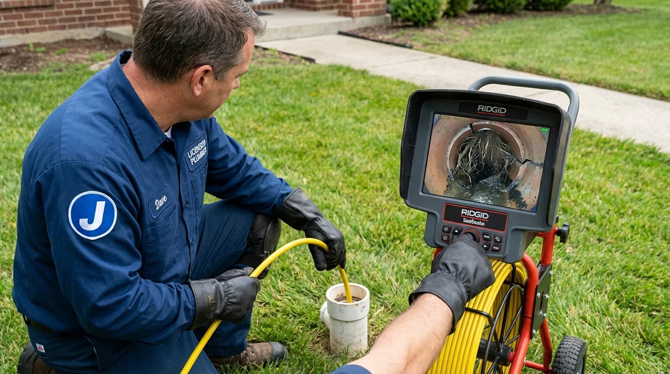 Sewer camera inspection being performed by Johns Plumbing LLC in Sidney